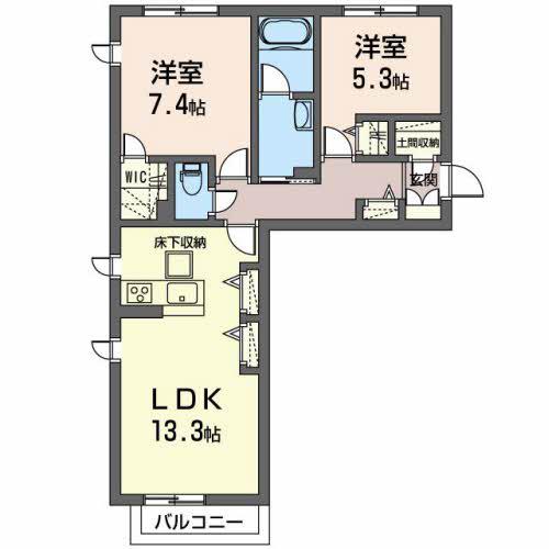 シャーメゾン泉ヶ丘(2LDK/2階)の間取り写真