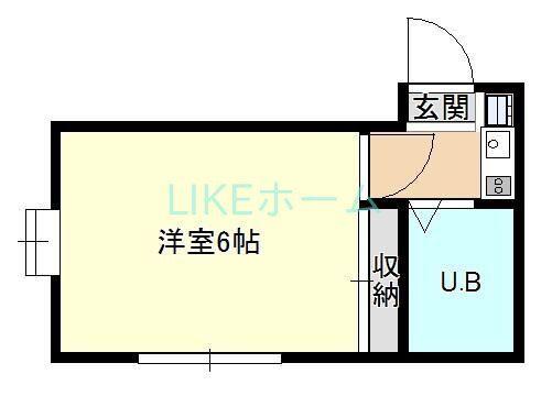 ケントピア本中山B棟(1K/2階)の間取り写真