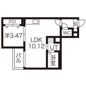JACK INOMORI I(1LDK/2階)の間取り写真