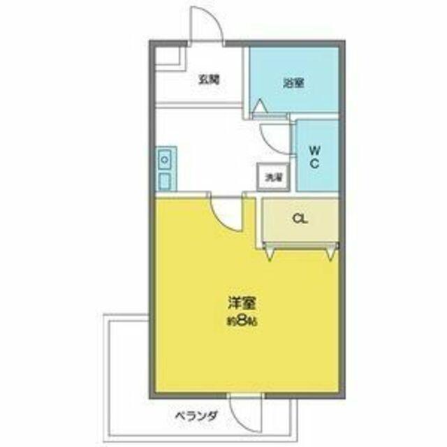 クレドール望が丘(1K/1階)の間取り写真