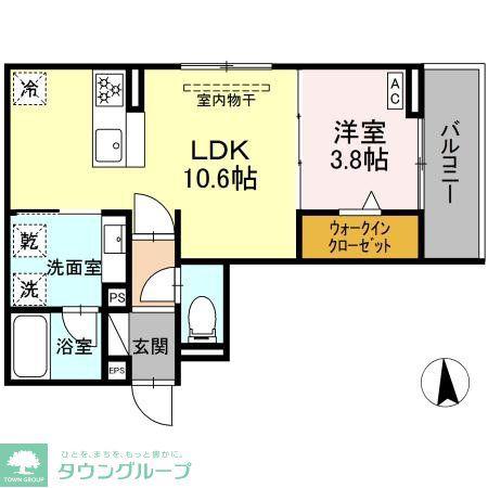 セレスティア藤江町(1LDK/3階)の間取り写真