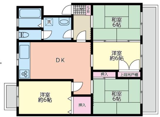 加藤ハイム(4DK/1階)の間取り写真