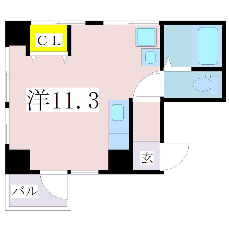 プレーリーII(ワンルーム/3階)の間取り写真