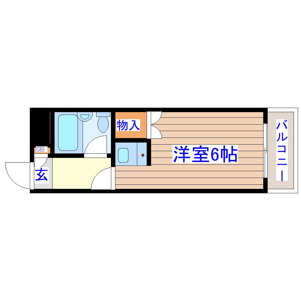 若林第二パンション(ワンルーム/1階)の間取り写真