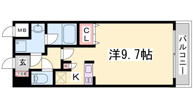 エイペックス神戸みなと元町COASTLINE(ワンルーム/3階)の間取り写真