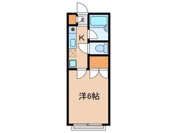 コパン奥沢(1K/2階)の間取り写真