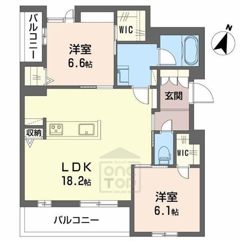 フォレナ山田東(2LDK/2階)の間取り写真