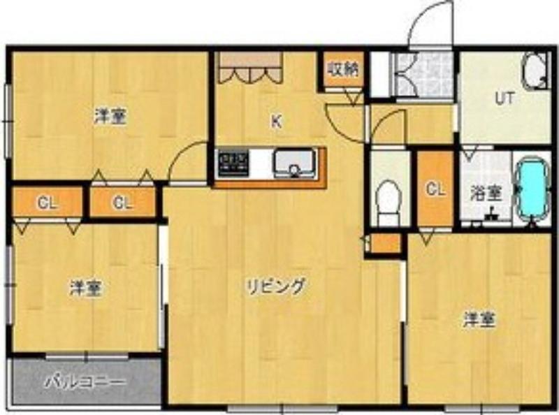 ブラウニー(3LDK/2階)の間取り写真