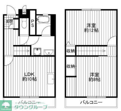 メゾンセレナイト(2LDK/4階)の間取り写真