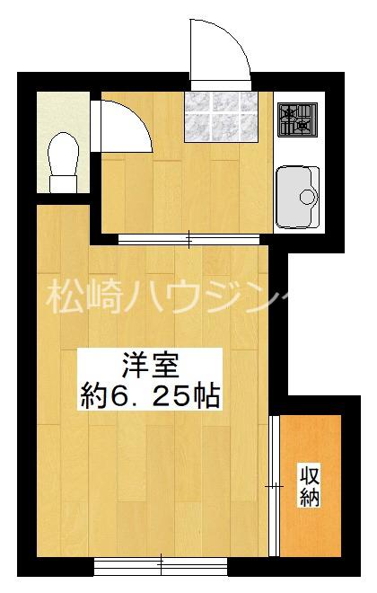 池田荘(1K/2階)の間取り写真