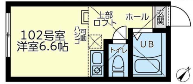 ユナイト北品川ジュピター(ワンルーム/1階)の間取り写真