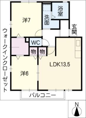 CON FIANCE(2LDK/1階)の間取り写真