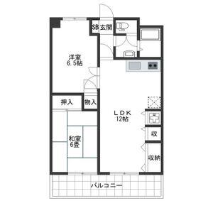 マンション重徳(2LDK/3階)の間取り写真