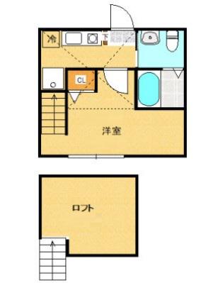 ユーリス八王子(1K/1階)の間取り写真