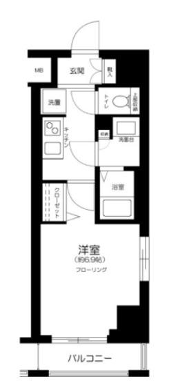 AZESTときわ台(1K/4階)の間取り写真