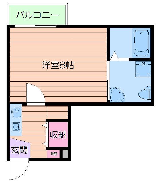 アスール江坂3RD(1K/2階)の間取り写真