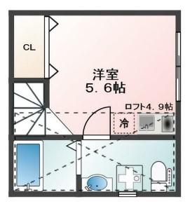 GLANZ西荻北(ワンルーム/2階)の間取り写真