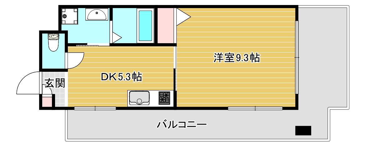 フォレスト西道頓堀(1DK/13階)の間取り写真