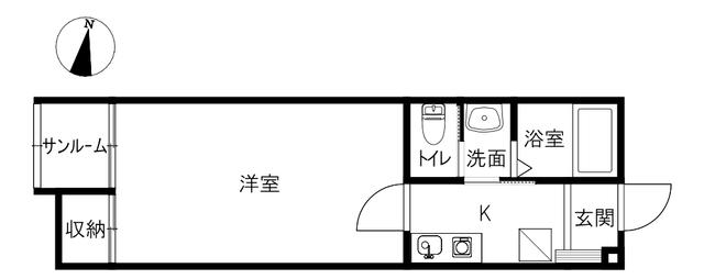21世紀(1K/2階)の間取り写真