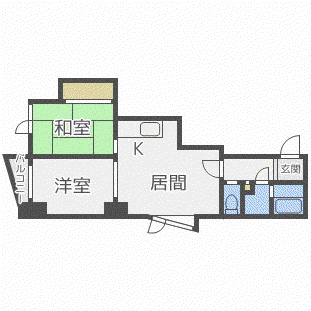 プレミエール中島公園通(2LDK/5階)の間取り写真