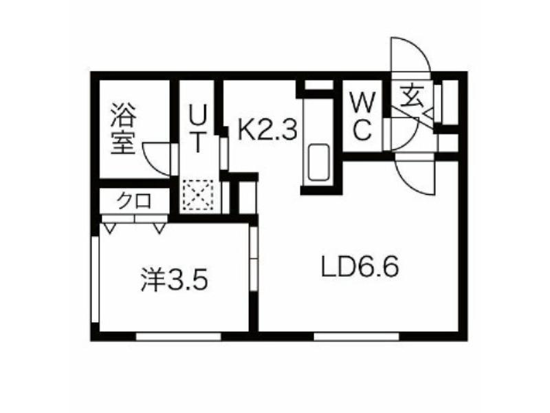 TIBERINA中の島(1LDK/2階)の間取り写真