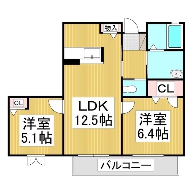 ファーストヴィラーチェ(2LDK/2階)の間取り写真