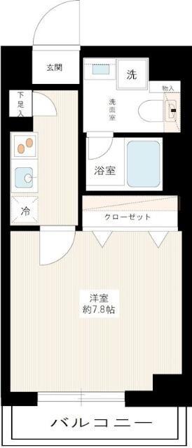 AZEST矢口渡(1K/4階)の間取り写真