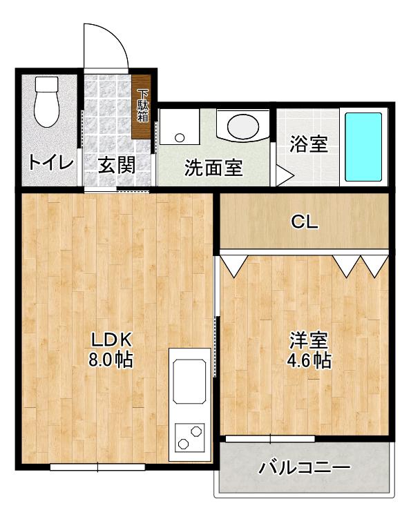 PISTA山田東(1LDK/3階)の間取り写真