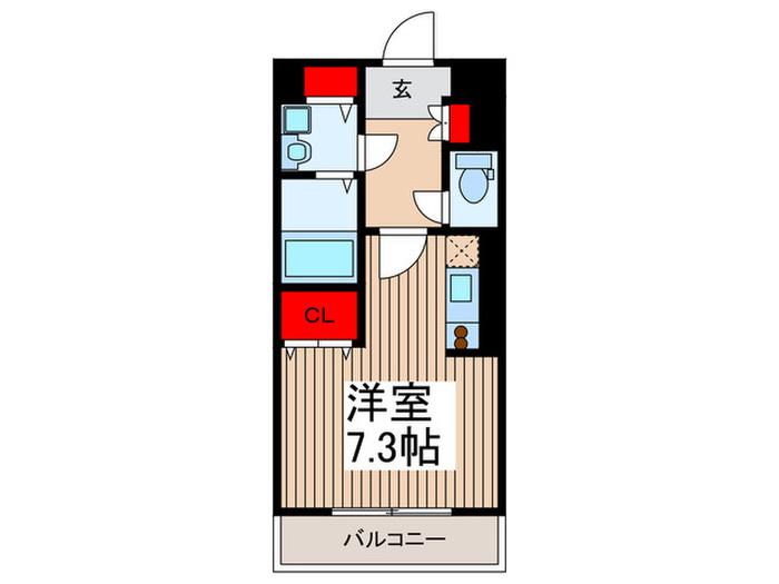 アストル領家(ワンルーム/3階)の間取り写真