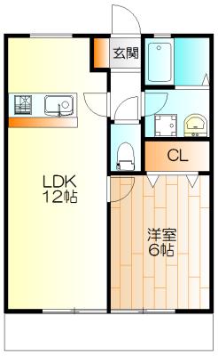 アネットハイツA(1LDK/1階)の間取り写真