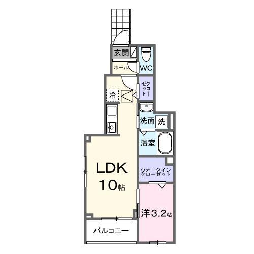 アルテミス(1LDK/1階)の間取り写真