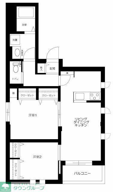 プリモ下北沢(2LDK/3階)の間取り写真