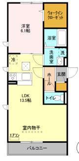 CASA COMFORT A(1LDK/1階)の間取り写真