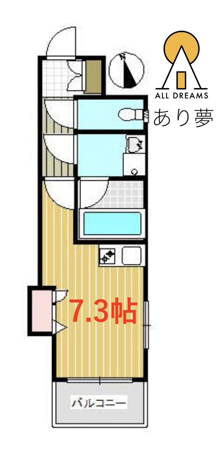 ラトゥール西横浜(ワンルーム/3階)の間取り写真