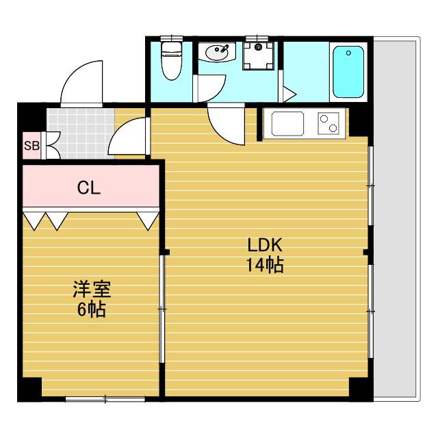 新大阪和光マンション(1LDK/7階)の間取り写真