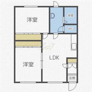 4条ハイツ(2LDK/3階)の間取り写真