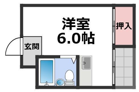 ラパンジール小路東(ワンルーム/2階)の間取り写真