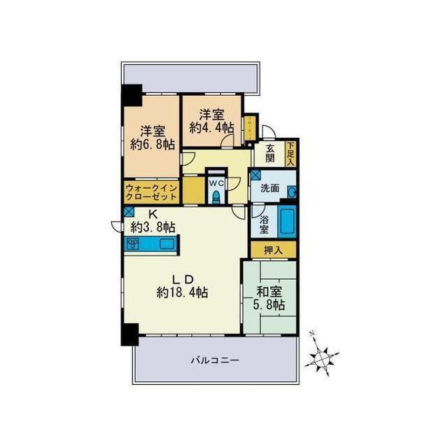 マイキャッスル本厚木(3LDK/2階)の間取り写真