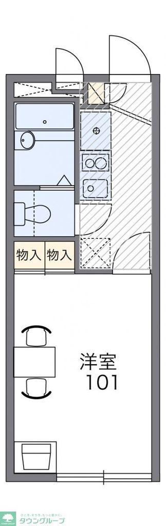 レオパレスセンタービレッジI(1K/1階)の間取り写真