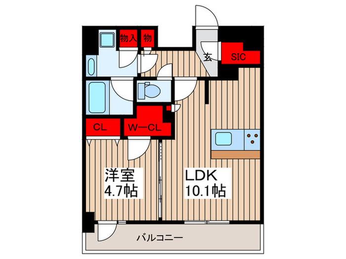 SーRESIDENCE押上サウス(1LDK/8階)の間取り写真