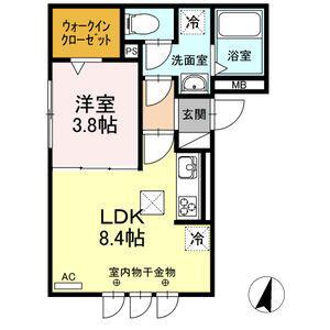 エクラシエール(1LDK/1階)の間取り写真