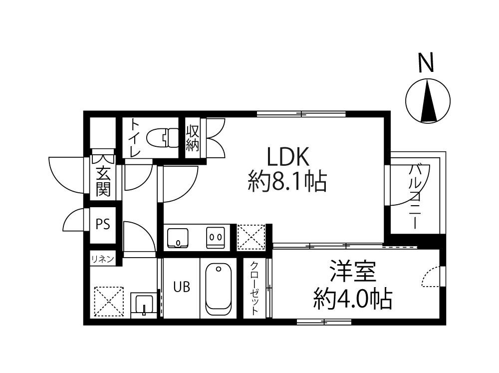 パサージュコート鷹番(1LDK/3階)の間取り写真