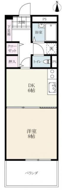 パークサイド松島II(1DK/6階)の間取り写真