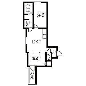 ルミエール若江岩田(2DK/3階)の間取り写真