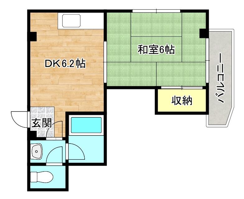 エトワールヴィルーR大今里(2LDK/3階)の間取り写真