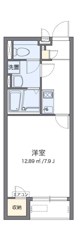 レオネクストアルバ(1K/1階)の間取り写真