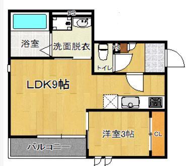 GRANDTIC NONO千早(1LDK/1階)の間取り写真