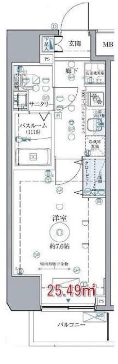 CREVISTA西巣鴨(1K/9階)の間取り写真