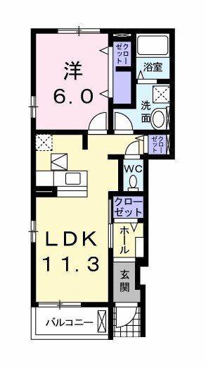 イースト N(1LDK/1階)の間取り写真