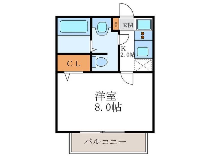 ソレアード(1K/2階)の間取り写真